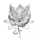 geranium oak leaf, daylily, geranium pencil leaf, bougainvillea  tattoo design idea