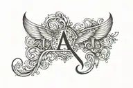 sexy, unique tramp stamp tattoo with nursing elements, hide the letters A and J in the gorgeous, intricate design  tattoo design idea