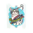 cat calico  tattoo design idea