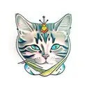 cat calico  tattoo design idea