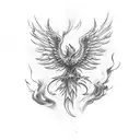 phoenix whit smoke  tattoo design idea