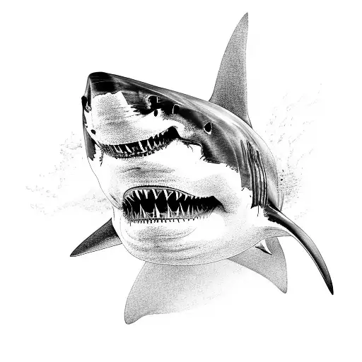 great white shark tattoo design idea