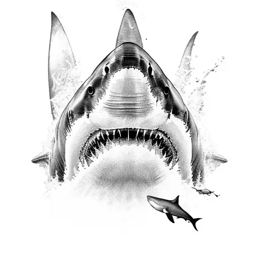 Great white shark tattoo design idea