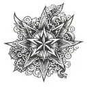 an 8 pointed star with wings tattoo design idea