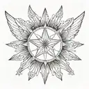 an 8 pointed star with wings tattoo design idea