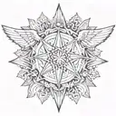 an 8 pointed star with wings tattoo design idea