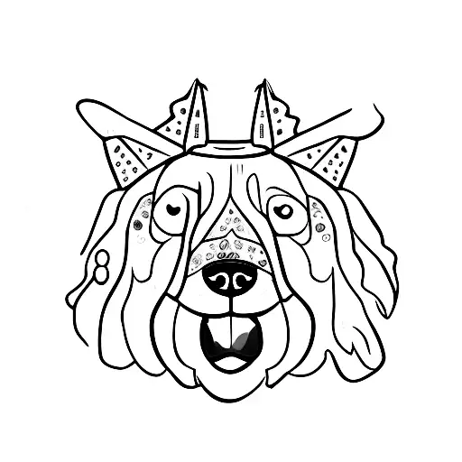 dog made from embers tattoo design idea