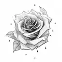 rose with a stalk tattoo design idea