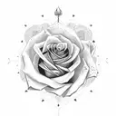 rose with a stalk tattoo design idea