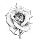 rose with a stalk tattoo design idea