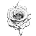 rose with a stalk tattoo design idea