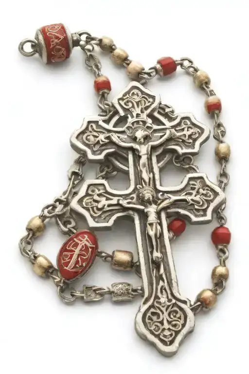 Catholic rosary with crucifix  tattoo design idea