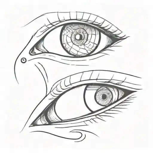 point of view: a pair of eyes looking in to a telescop from the wrong side  tattoo design idea