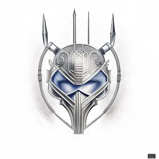 gladiator's helmet tattoo design idea