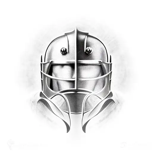 spartan gladiator's helmet tattoo design idea