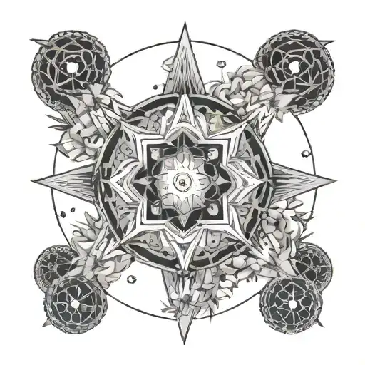 Gemini star constellation mandala tattoo design idea