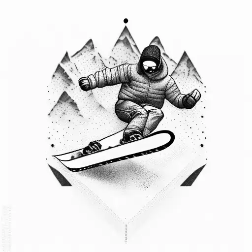 Combine the image of a snowboarder catching air with a biblical verse that holds personal meaning for you. tattoo design idea