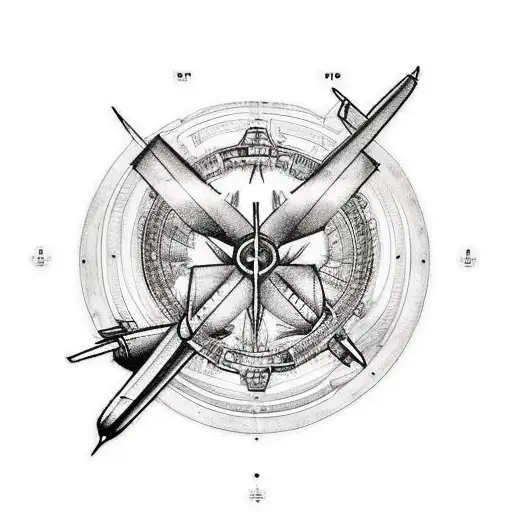 Create a tattoo that represents the strength and dedication it takes to be an aircraft mechanic, incorporating elements of airplanes and tools. tattoo design idea