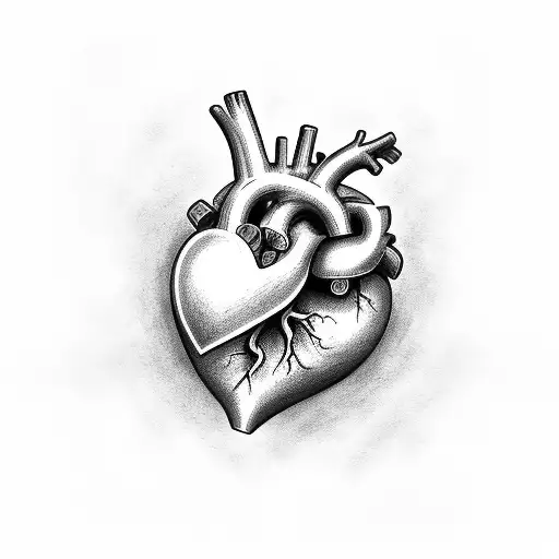 heart with face tattoo design idea