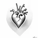heart with face tattoo design idea