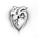 heart with face tattoo design idea