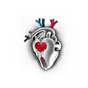 heart with face tattoo design idea