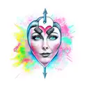 heart with face tattoo design idea