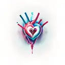 heart with face tattoo design idea