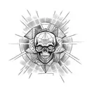 skull sideways tattoo design idea