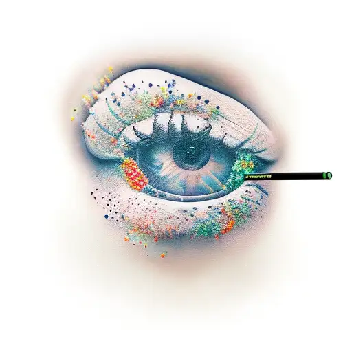 girl smoking sprite tattoo design idea