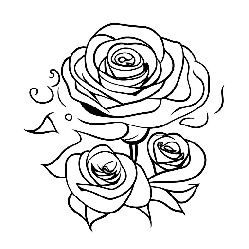 A burning rose tattoo design idea