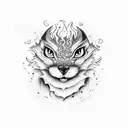 coffine with fire tattoo design idea