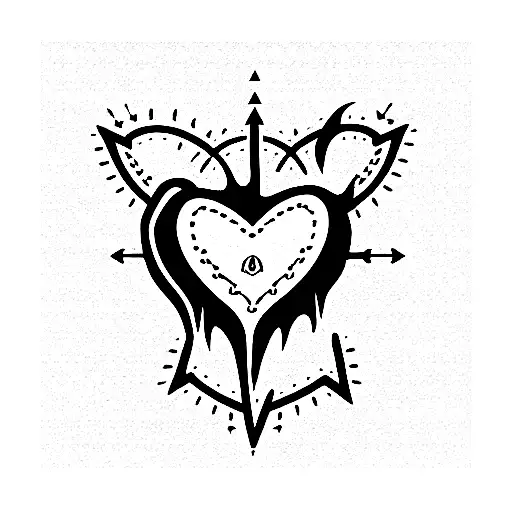Heart demon heartagram  tattoo design idea