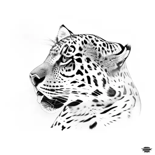 A majestic jaguar camouflaged in the jungle tattoo design idea