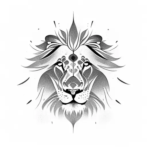 A powerful lion roaring with strength tattoo design idea