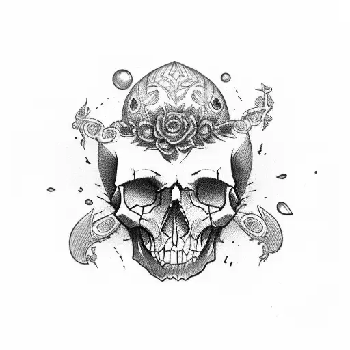 skull and latina tattoo design idea