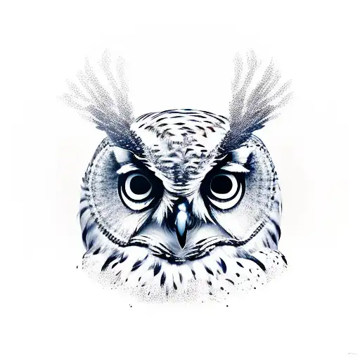 A realistic depiction of an owl wearing military camouflage, representing intelligence in the military tattoo design idea