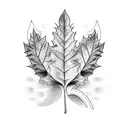 vertical rectangle with was and leaves coming out of it  tattoo design idea