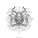 king cobra lotus flower tattoo design idea