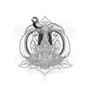 king cobra lotus flower tattoo design idea