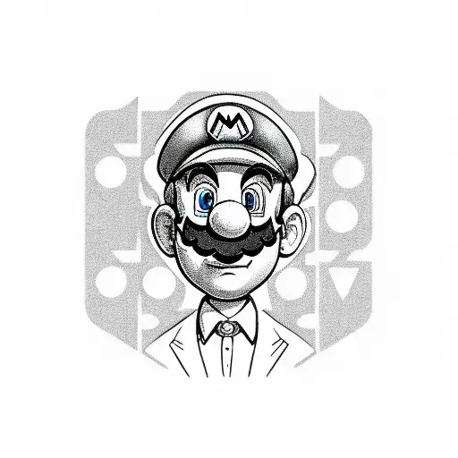 Mario nintendo tattoo design idea
