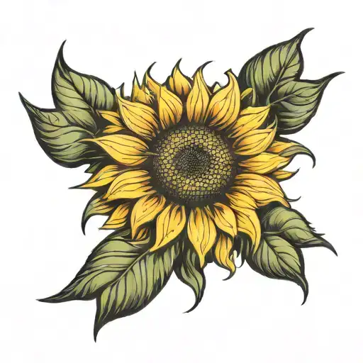 sunflower, mom, anxiety mental health tattoo design idea