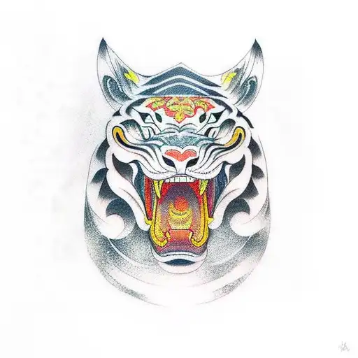 water tiger tattoo design idea