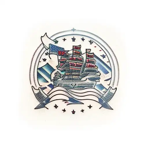 engineer castle tattoo design idea