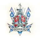 engineer castle army tattoo design idea