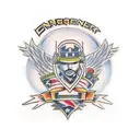 engineer castle army tattoo design idea