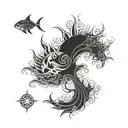 Working as an engineer but fan of ocean, polynesia, réunion island and my daughter called Celeste tattoo design idea