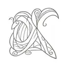 An abstract wave design with Polynesian tribal patterns and celestial tattoo design idea