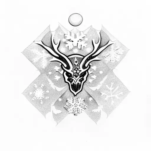 Thorn bracelete with snowflakes coming off each thorn tattoo design idea