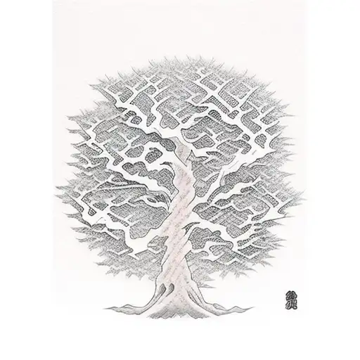 bonzai tree tattoo design idea